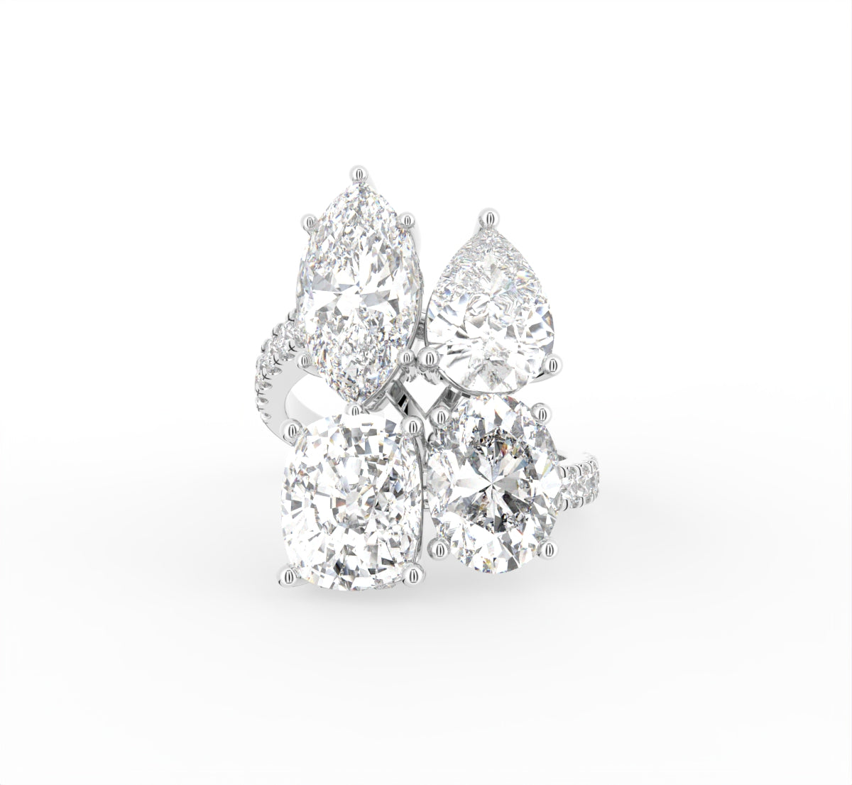 18K Cluster Diamond Ring — TOP