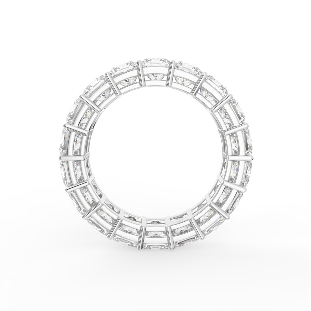 vimg:FJ3289|vimg:FJ2073|14K White Gold Full Eternity Princess Diamond Ring — FRONT