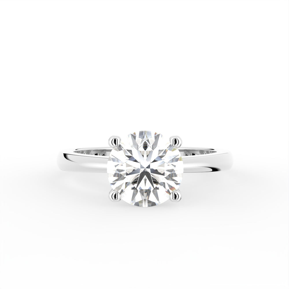 18K Solitaire Round Diamond Engagement Ring