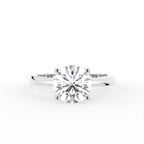 18K Solitaire Round Diamond Engagement Ring — TOP