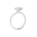 18K Solitaire Emerald Diamond Engagement Ring — 3D VIEW