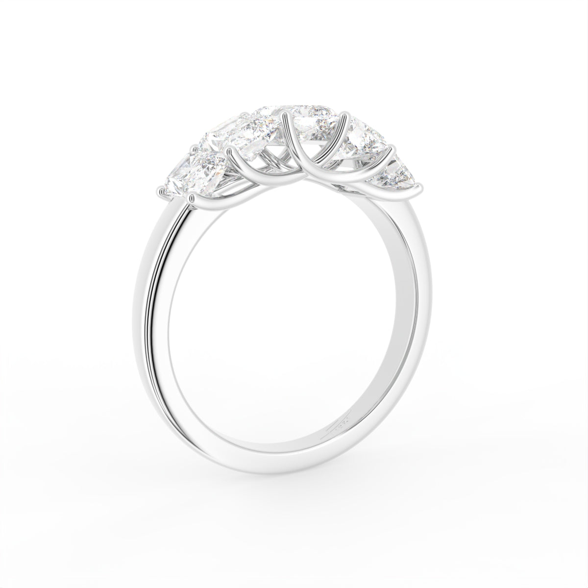 14K Yellow Gold Bespoke Radiant Diamond Ring — 3D VIEW