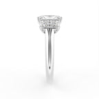 18K Trilogy Diamond Engagement Ring — SIDE
