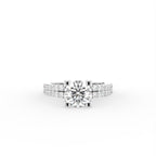 18K Round Brilliant Pavé Diamond Ring — TOP