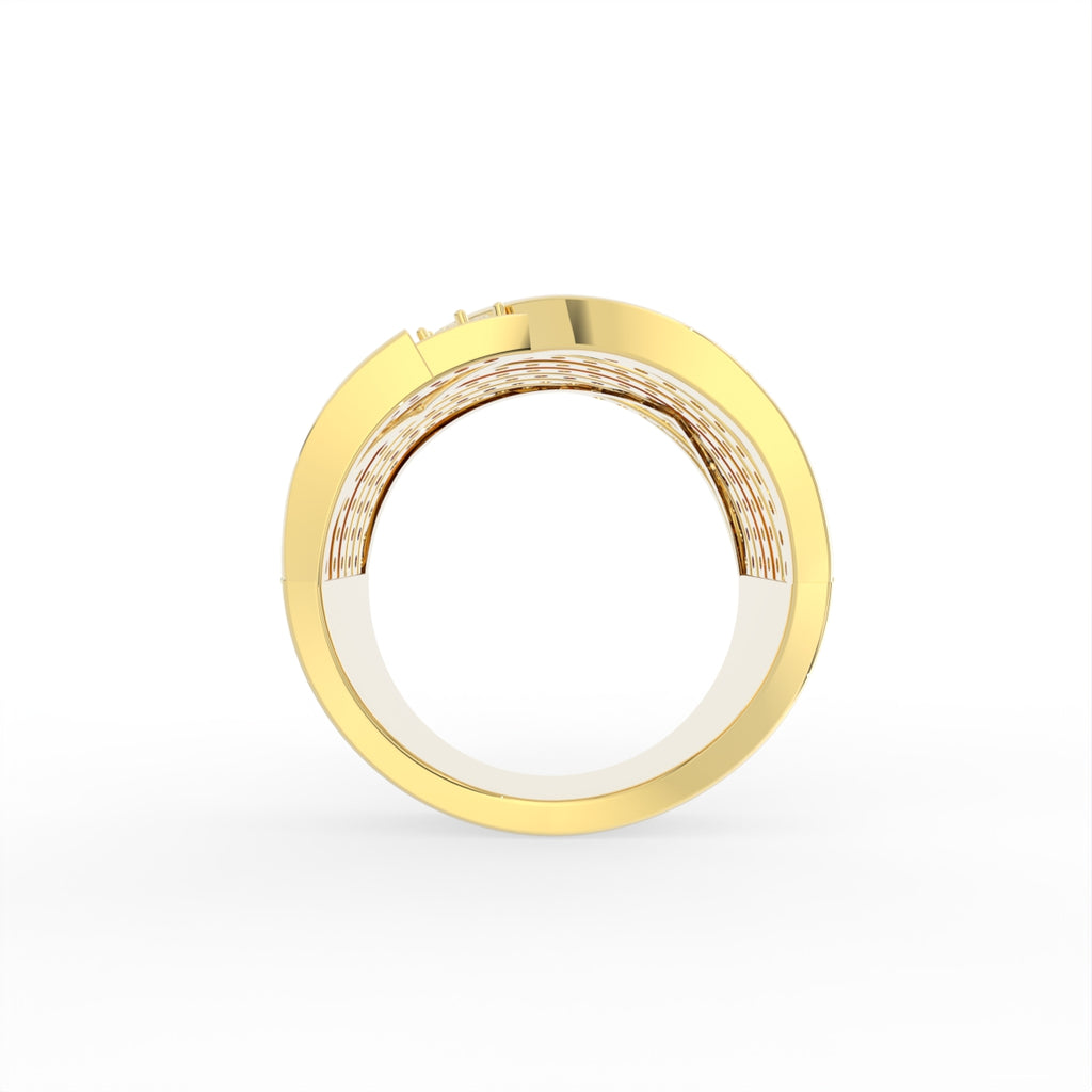 Sterling Silver Diamond Ring — FRONT/BACK