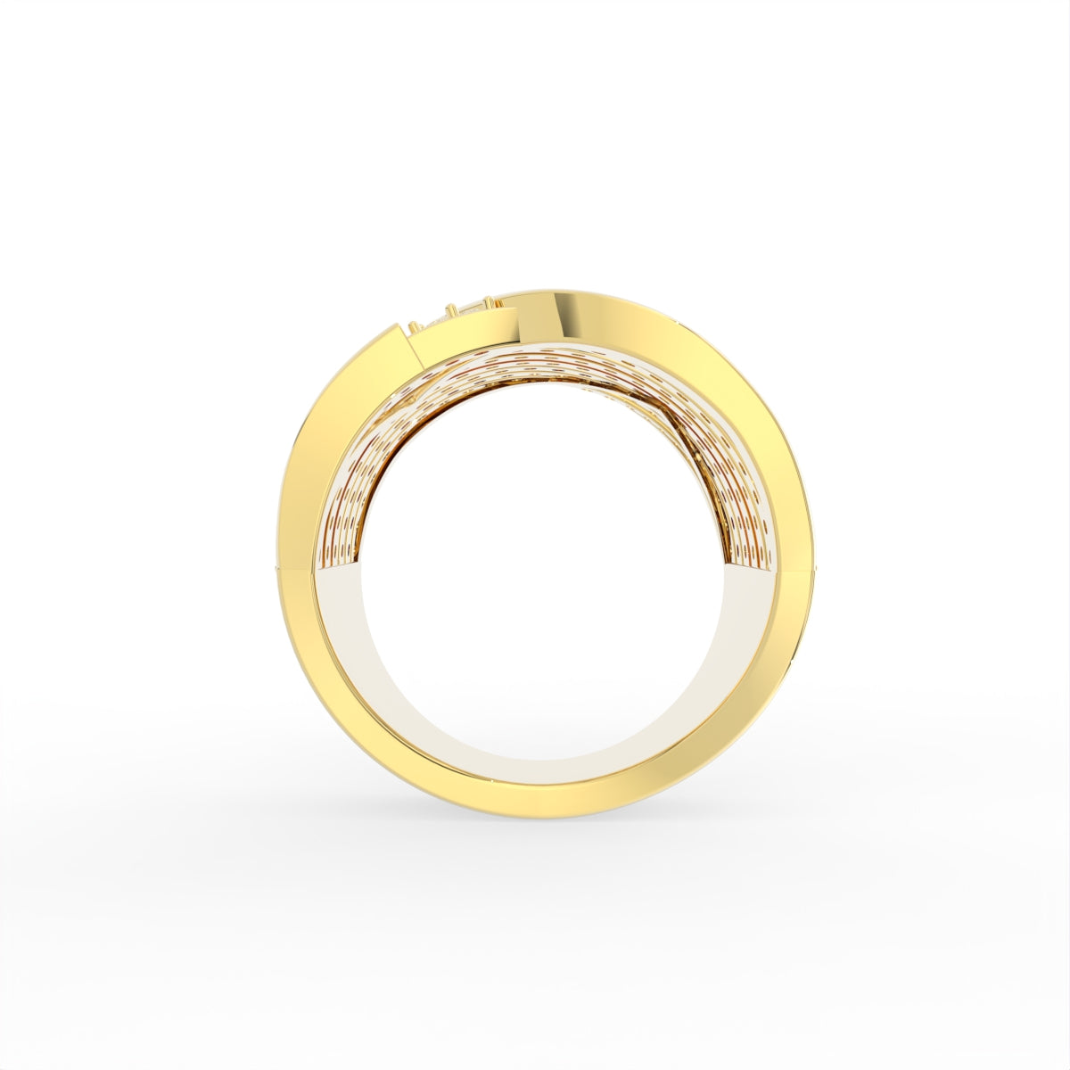 Sterling Silver Diamond Ring — FRONT/BACK