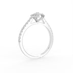 18K Halo Pear Diamond Ring — 3D VIEW