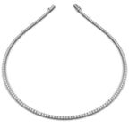 18K Round Brilliant Tennis Diamond Necklace — TOP