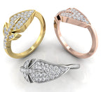 18K White Gold Bespoke Round Diamond Ring — 3 COLOR