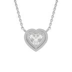 18K Halo Heart Diamond Pendant — BACK
