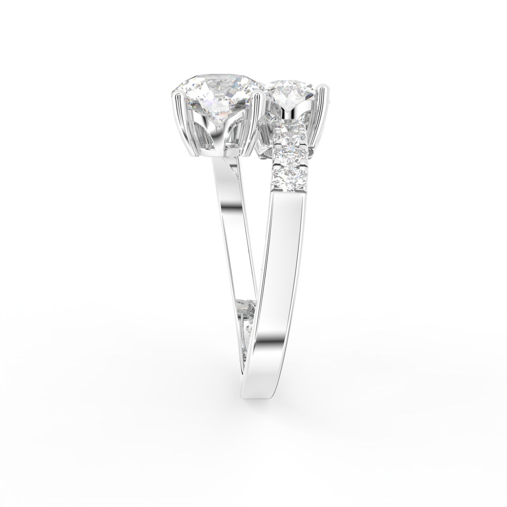 18K Bespoke Round Brilliant Diamond Ring — SIDE
