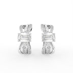14K White Gold Baguette Diamond Earrings — TOP