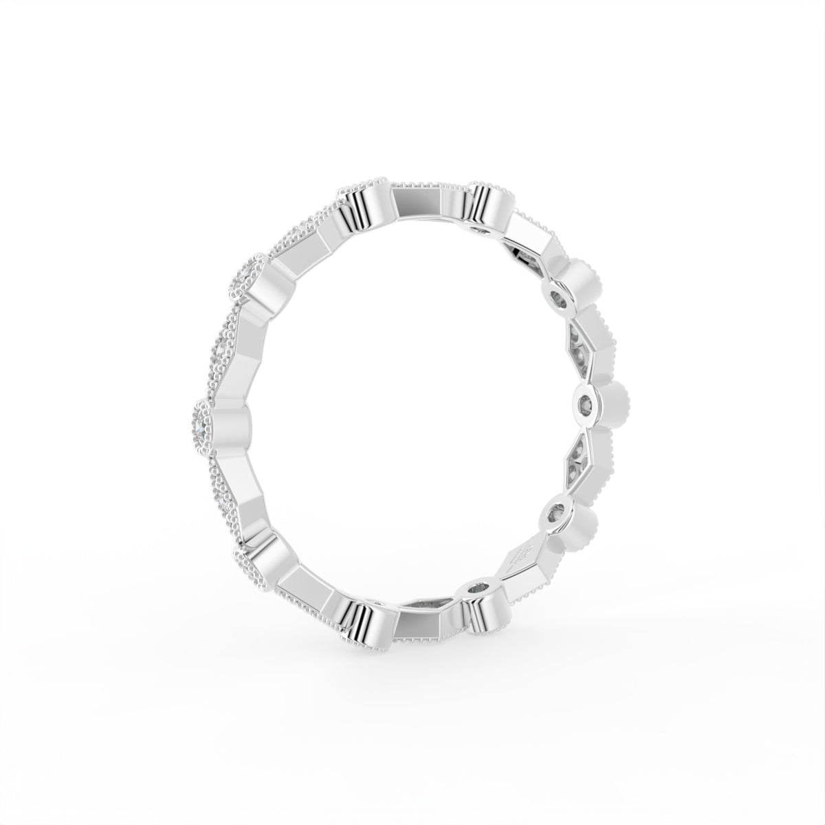 18K Bespoke Diamond Band Ring — 3D VIEW