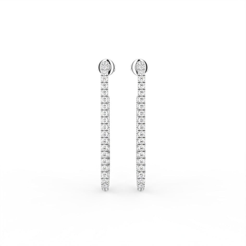 18K Round Drop Bespoke Diamond Earrings — TOP