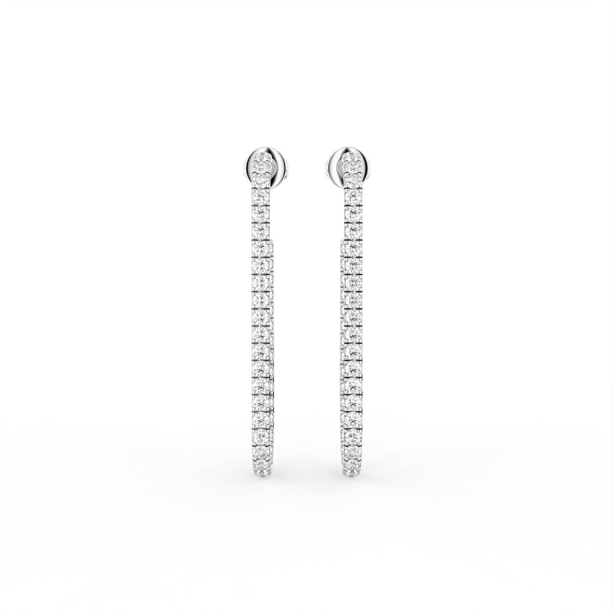 18K Round Drop Bespoke Diamond Earrings — TOP