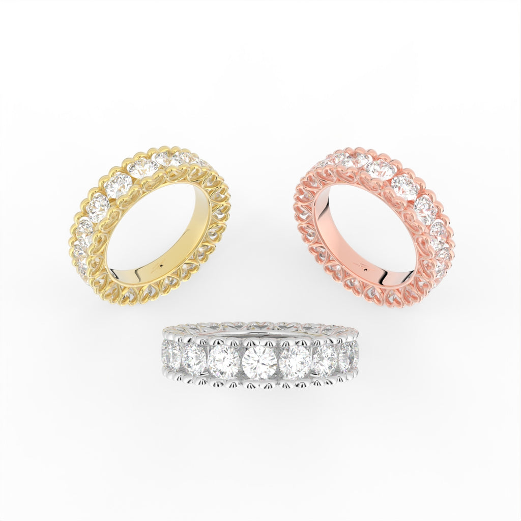 Sterling Silver Round Diamond Ring — 3 COLOR