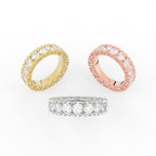 Sterling Silver Round Diamond Ring — 3 COLOR