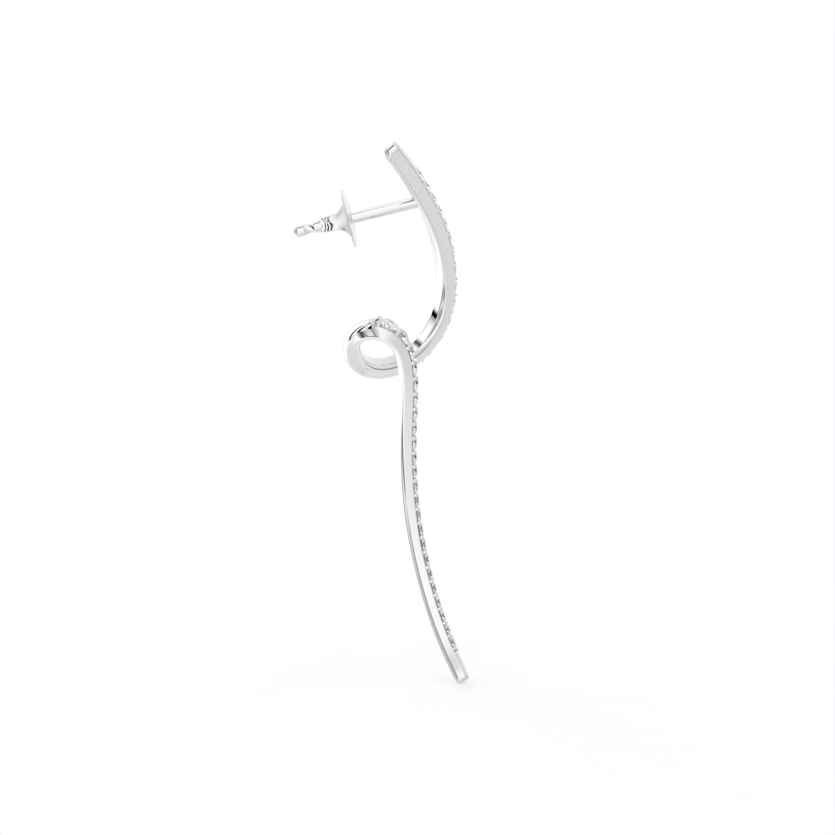 18K Round Bespoke Diamond Earrings — SIDE VIEW