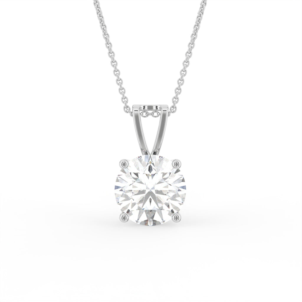 18K Solitaire Diamond Pendant — FRONT