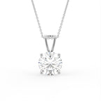 18K Solitaire Diamond Pendant — FRONT