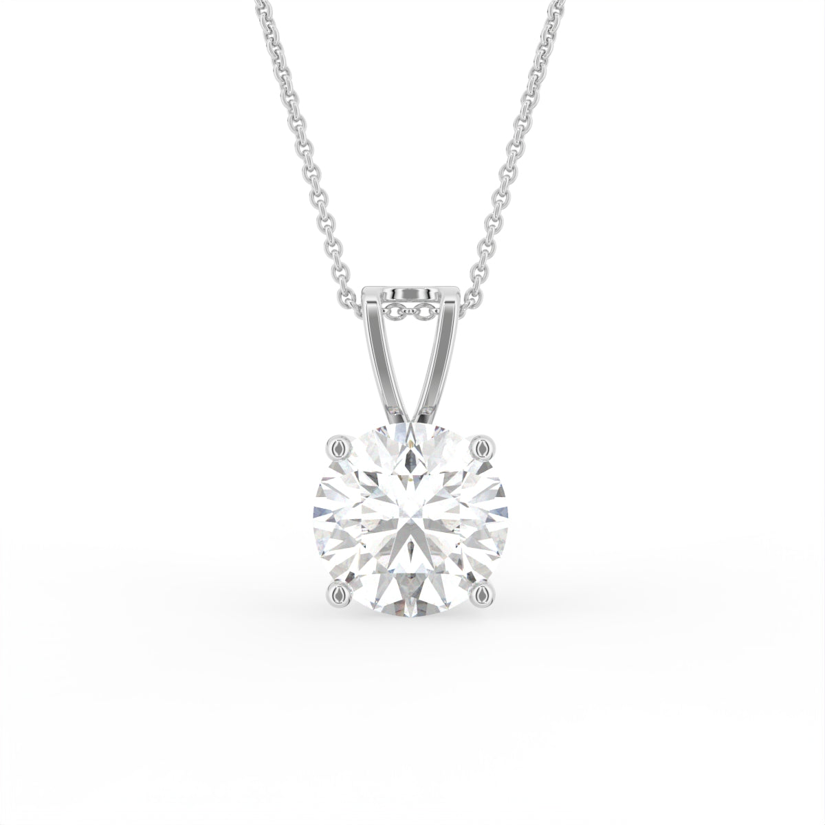 18K Solitaire Diamond Pendant — FRONT