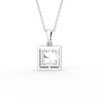 18K Halo Diamond Pendant — BACK