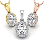 14K Halo Diamond Pendant — 3 COLOR