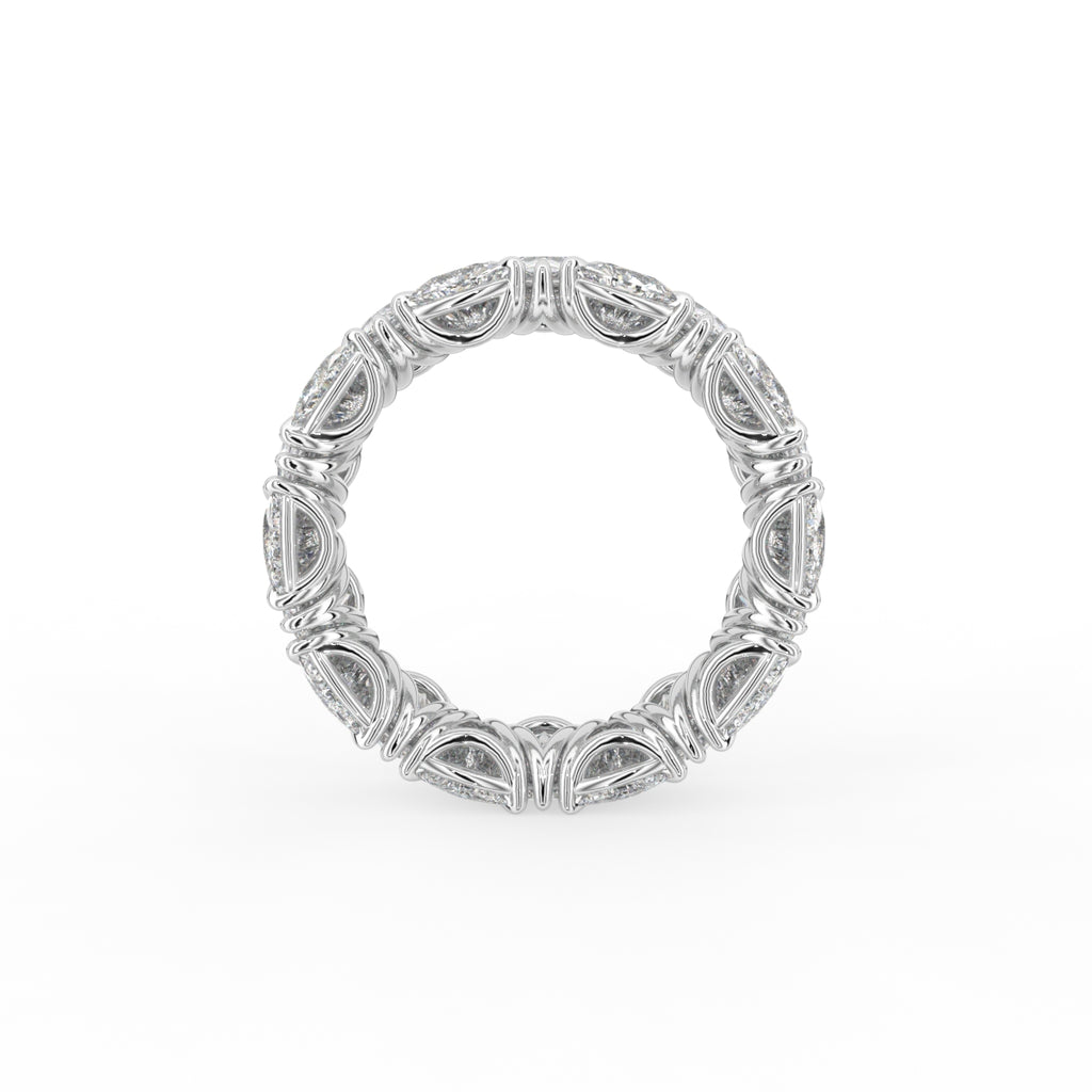 18K Eternity Trillion Diamond Ring — FRONT