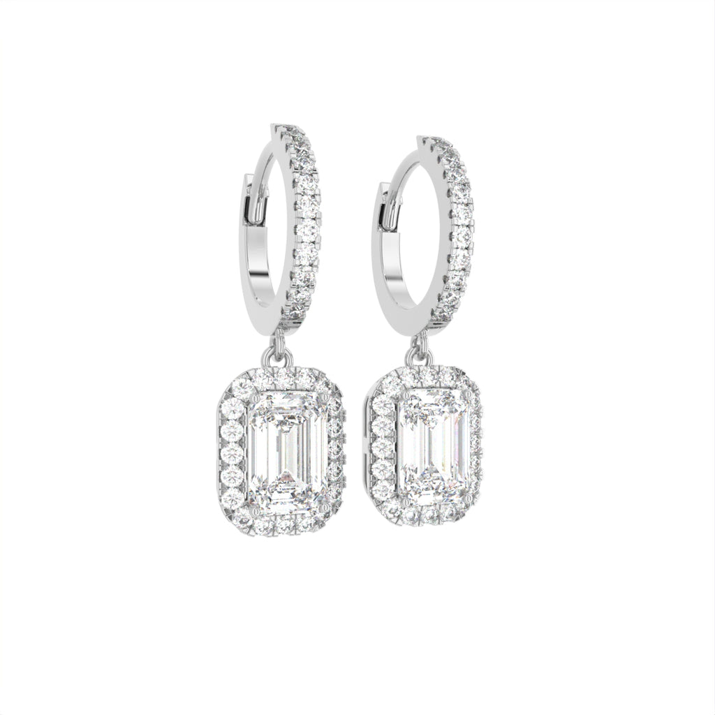 18K Diamond Drop Earrings — 3D VIEW
