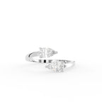 18K Bespoke Pear Diamond Ring — TOP