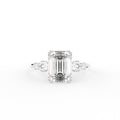18K Bespoke Emerald Cut Diamond Engagement Ring — TOP