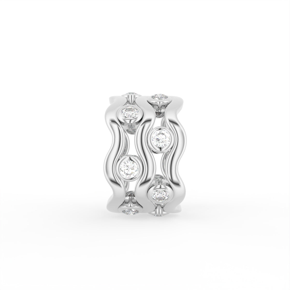 Sterling Silver Diamond Ring — 3D / RIGHT