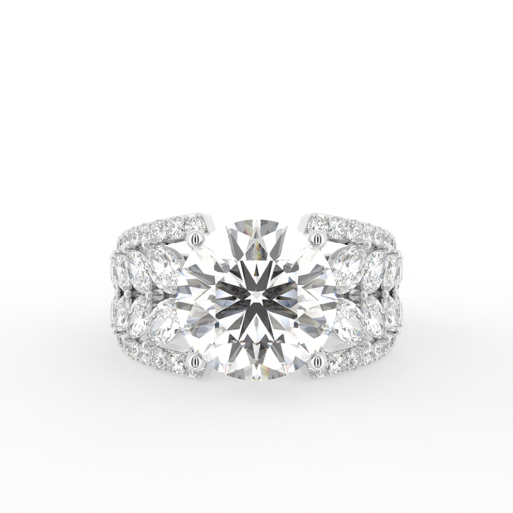 18K White Gold Solitaire Round Diamond Engagement Ring