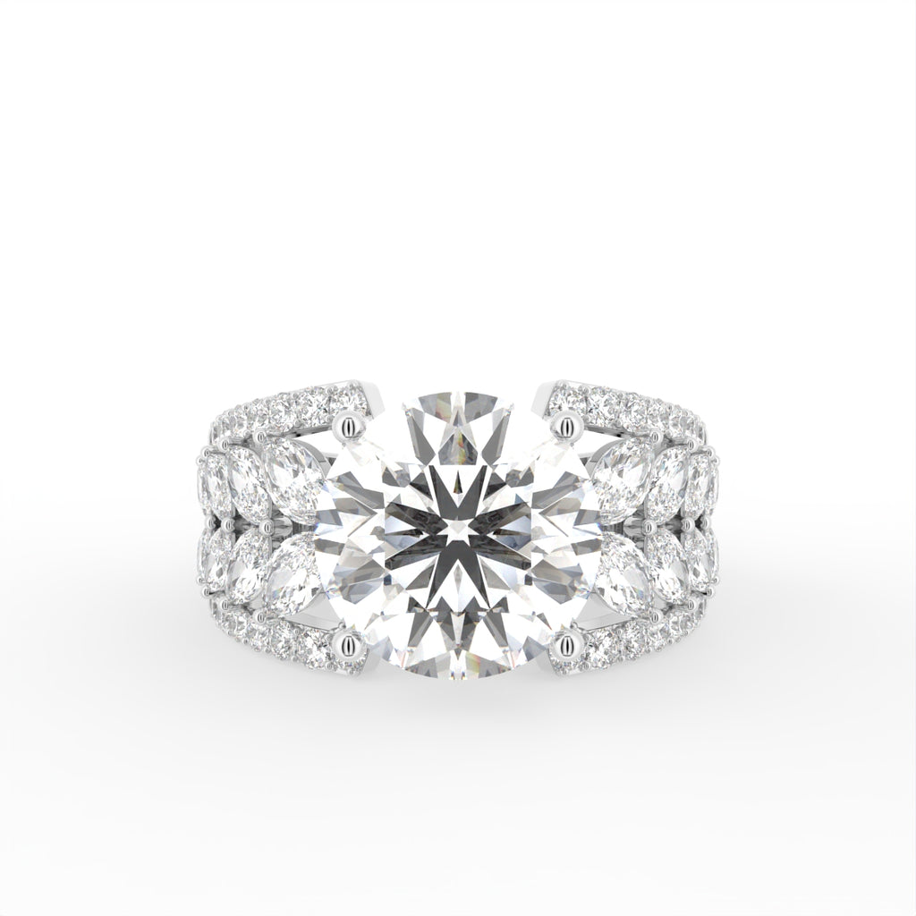 18K White Gold Solitaire Round Diamond Engagement Ring — TOP