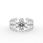 18K White Gold Solitaire Round Diamond Engagement Ring — TOP