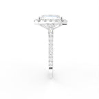 18K Halo Emerald-Cut Diamond Engagement Ring — SIDE