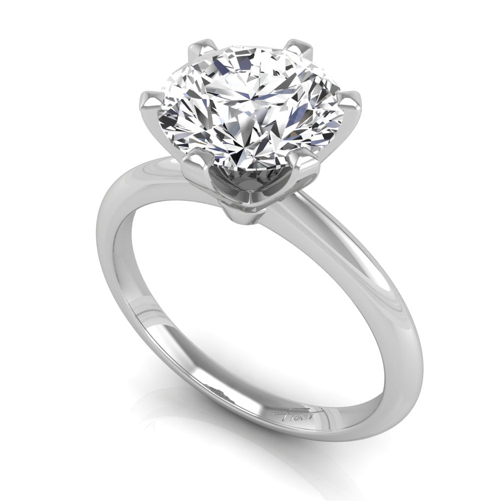 18K Solitaire Round Diamond Ring — 3D VIEW