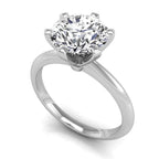 18K Solitaire Round Diamond Ring — 3D VIEW