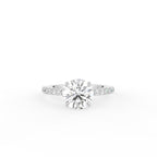 18K Solitaire Round Diamond Engagement Ring — TOP
