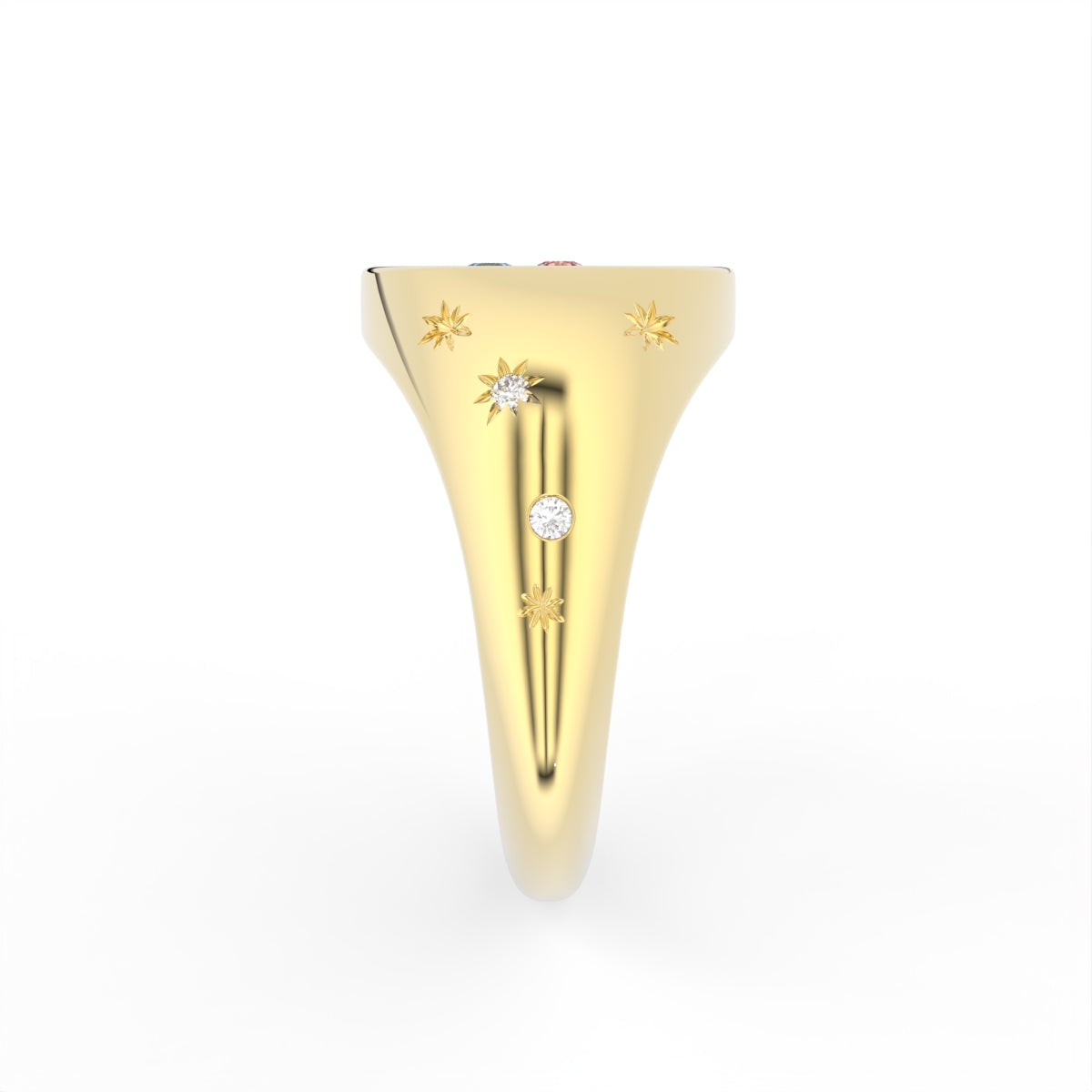 Sterling Silver Diamond Ring — 3D / RIGHT