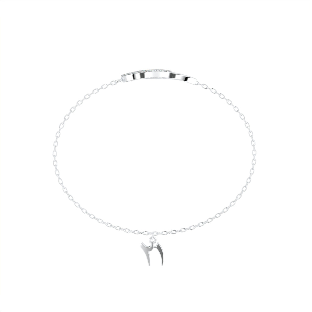 18K Gold Swan Diamond Bracelet — FRONT