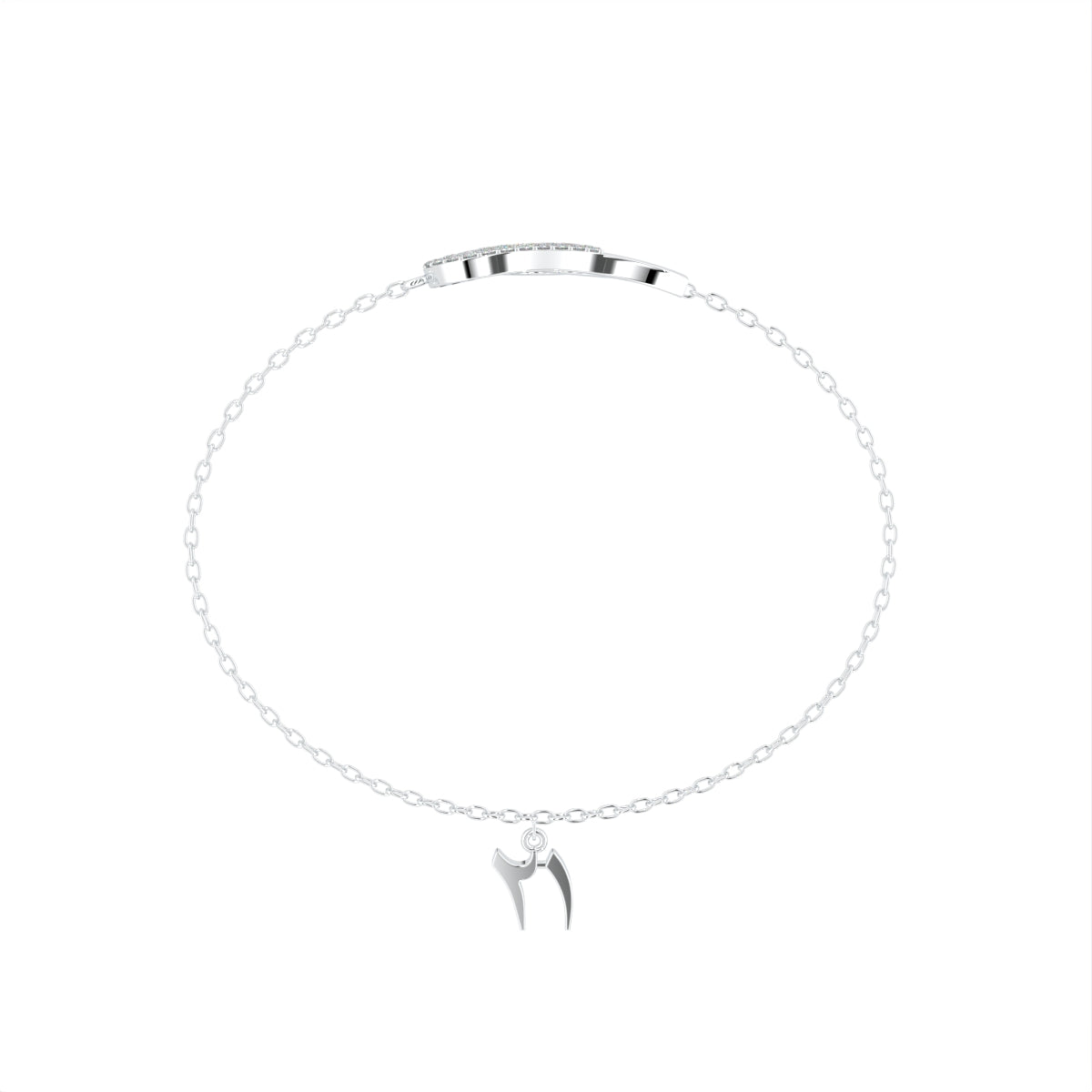 18K Gold Swan Diamond Bracelet — FRONT