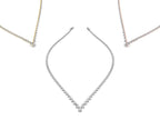 18K Oval Diamond Collar Necklace — 3 COLOR