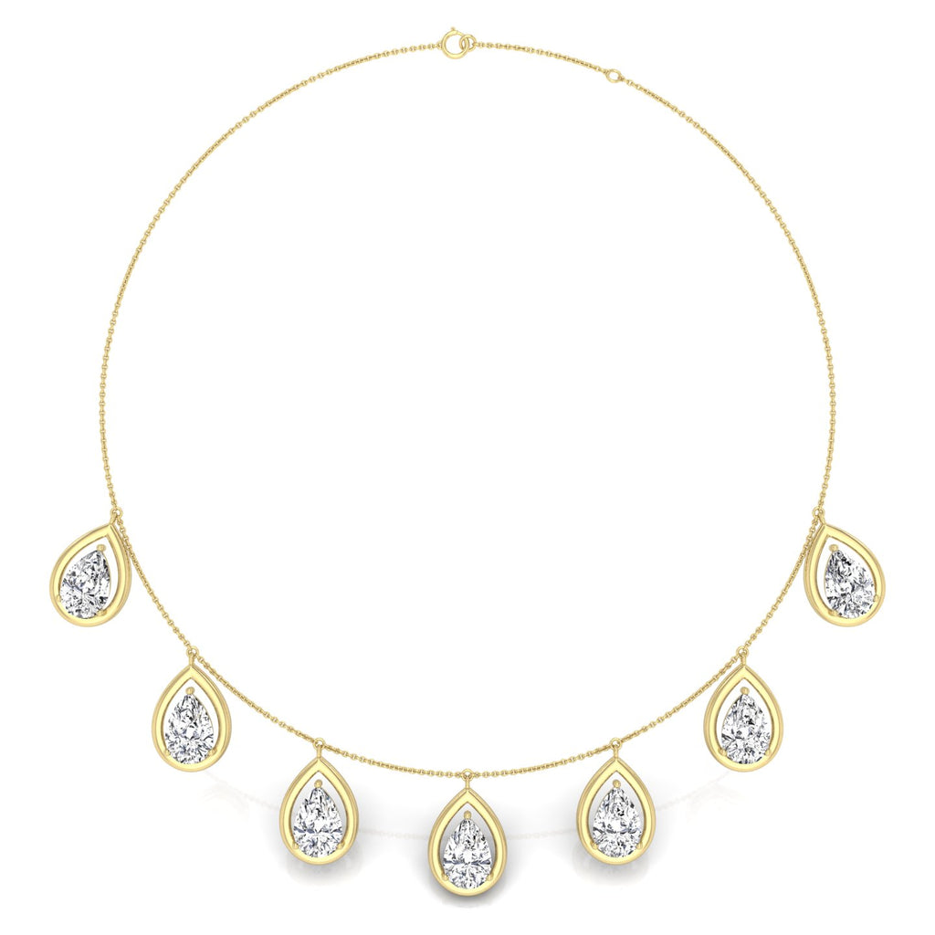 18K Round Diamond Tennis Necklace — TOP