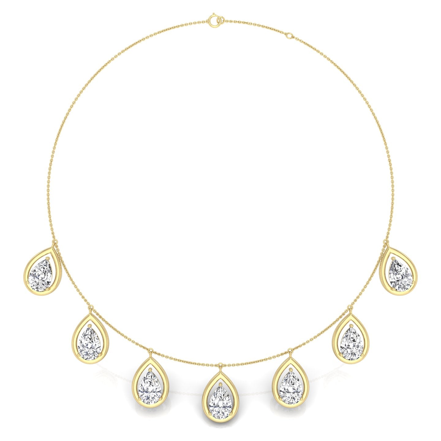 18K Round Diamond Tennis Necklace — TOP