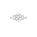 18K Trilogy Oval Diamond Ring — TOP