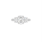 18K Trilogy Oval Diamond Ring — TOP
