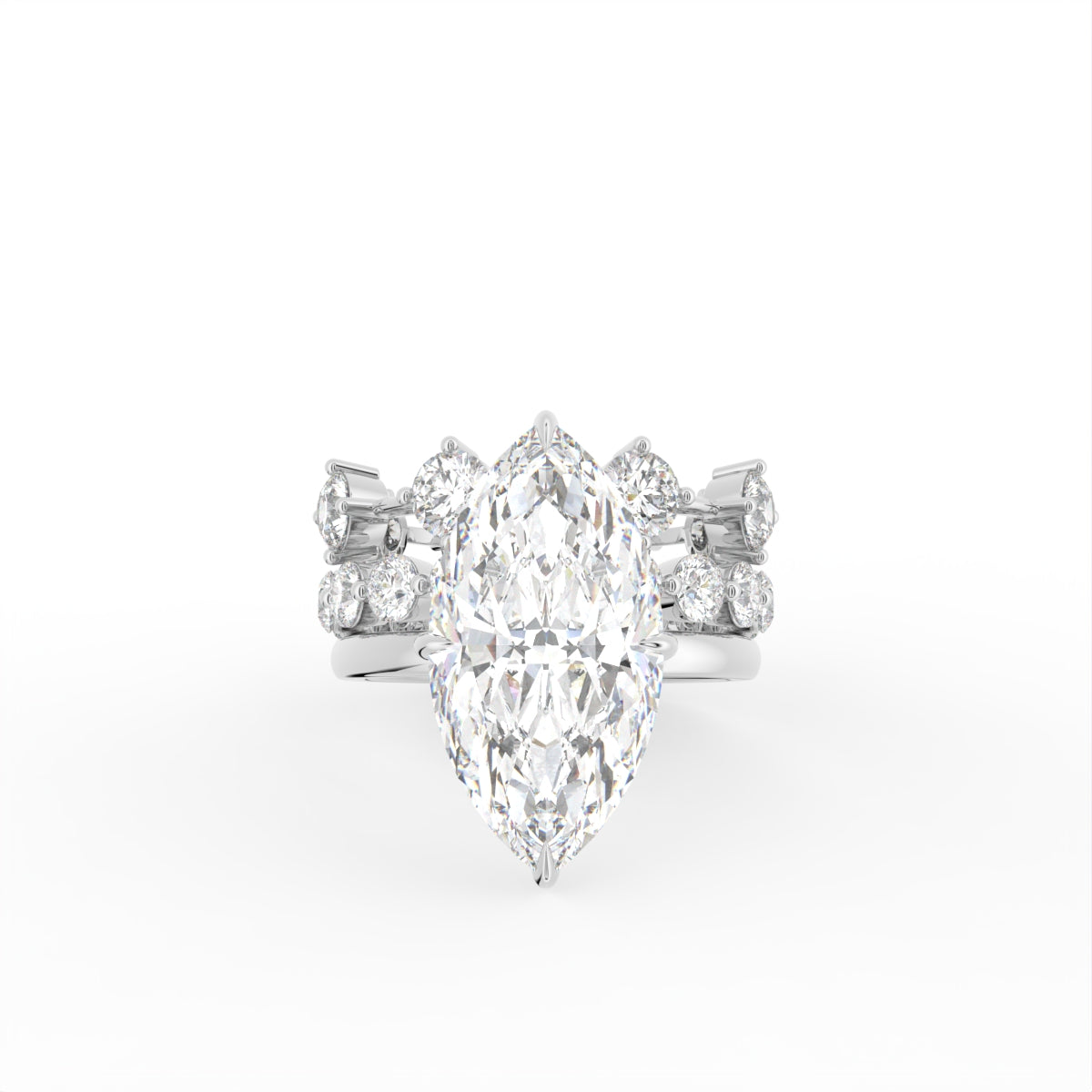 18K Solitaire Diamond Engagement Ring — TOP