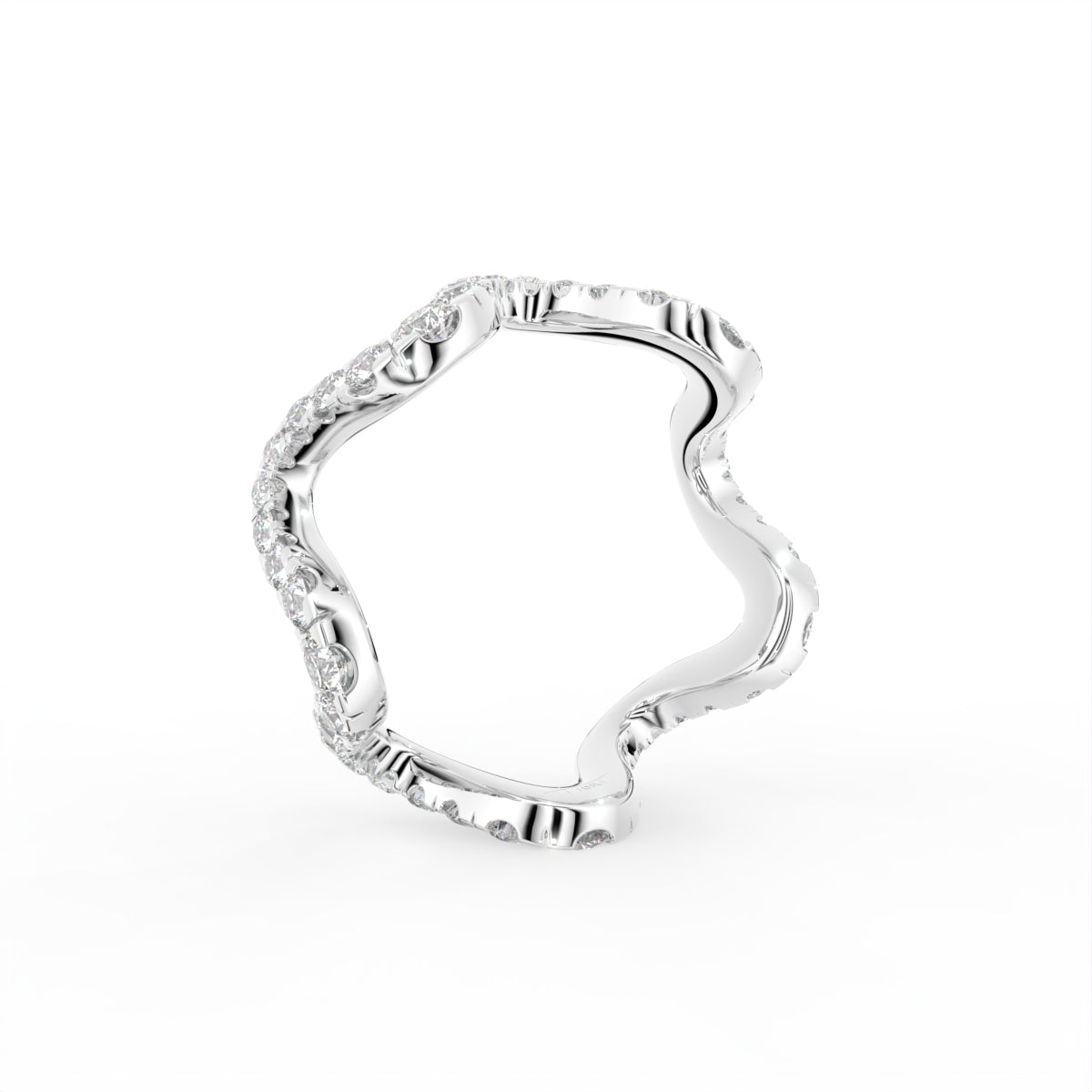 14K Yellow Gold Round Diamond Ring — 3D VIEW