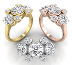 18K Bespoke Round Diamond Cocktail Ring — 3 COLOR